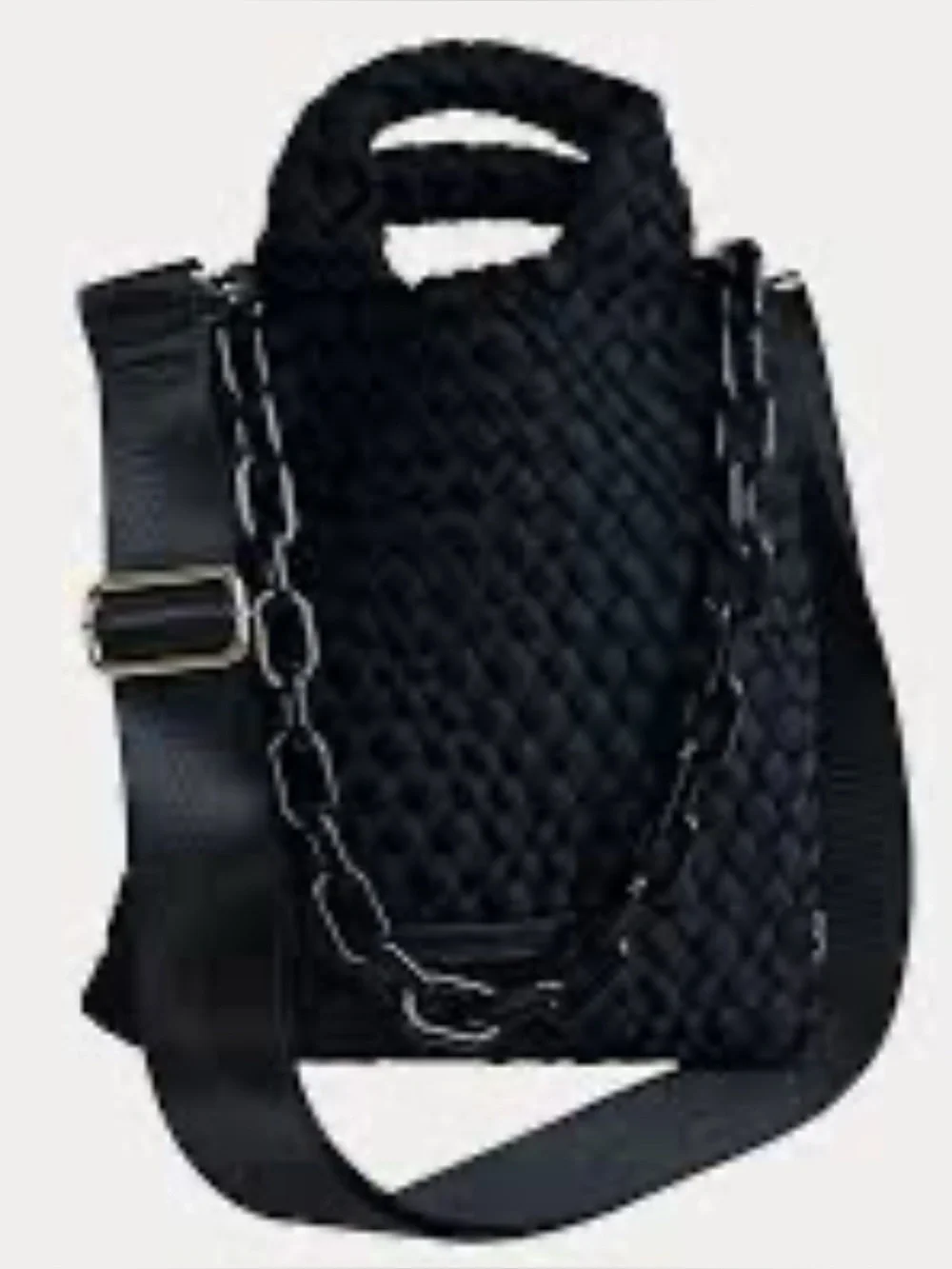 Ahdorned Lola Woven Neoprene Crossbody Bag in black